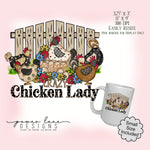 Crazy Chicken Lady T-Shirt Mug Sublimation Design, Instant Digital Download