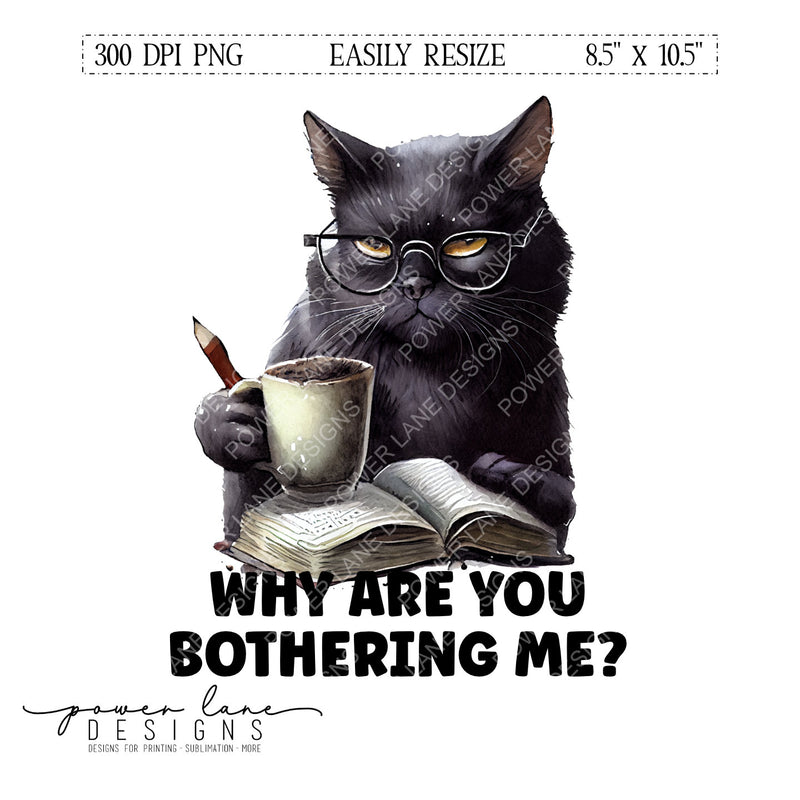 Sarcastic Cat Why Are You Bothering Me Sublimation Design Instant Download