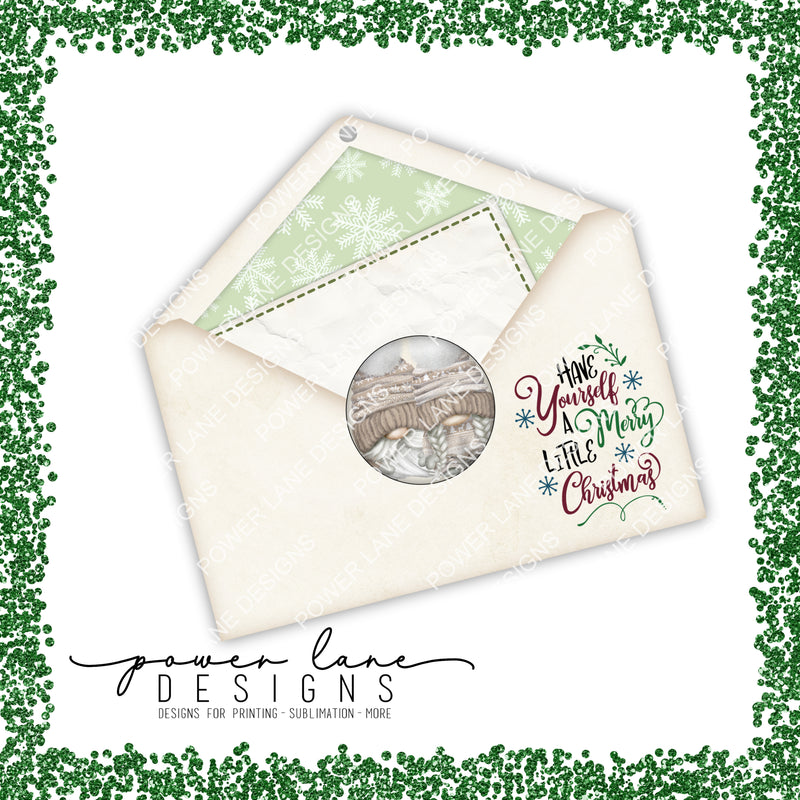 Gnomes Letter to Santa or Gift Card Christmas Ornament Sublimation Design Digital Download