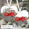 Red Black Heart Ornament Design - Christmas - Christmas Sublimation Design - Instant Download