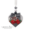 Red Black Heart Ornament Design - Christmas - Christmas Sublimation Design - Instant Download