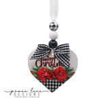 Red Black Heart Ornament Design - Christmas - Christmas Sublimation Design - Instant Download