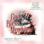 God Bless Meowica Crazy Cat Lady Patriotic 4th of July, Sublimation Design, PNG, Instant Download