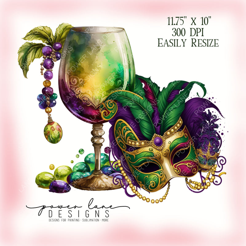 Beautiful Mardi Gras Fat Tuesday Design, Sublimation Design, PNG, Instant Download