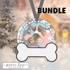 Bundle of Six Camo Dog Paw and Bone Christmas Ornaments, Sublimation Design Digital Download