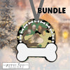 Bundle of Six Camo Dog Paw and Bone Christmas Ornaments II, Sublimation Design Digital Download