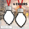 Six Plaid Christmas Lightbulb Ornaments - Christmas Light Ornament Sublimation Design