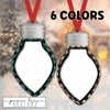 Six Plaid Christmas Lightbulb Ornaments - Christmas Light Ornament Sublimation Design