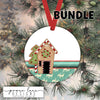 Simple Primitive Ornament Bundle - Six Variations - Round Christmas Ornament Sublimation Design