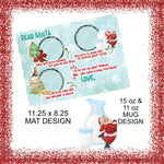 Milk and Cookies Placemat Set 04, Christmas Sublimation Design, Sublimation, PNG, Instant Digital Sublimation Download