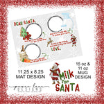 Milk and Cookies Placemat Set 03, Christmas Sublimation Design, Sublimation, PNG, Instant Digital Sublimation Download