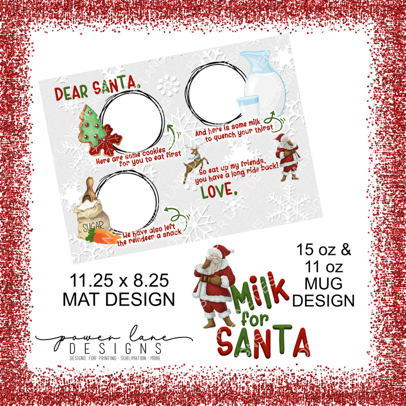 Milk and Cookies Placemat Set 03, Christmas Sublimation Design, Sublimation, PNG, Instant Digital Sublimation Download