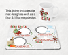 Milk and Cookies Placemat Set 03, Christmas Sublimation Design, Sublimation, PNG, Instant Digital Sublimation Download