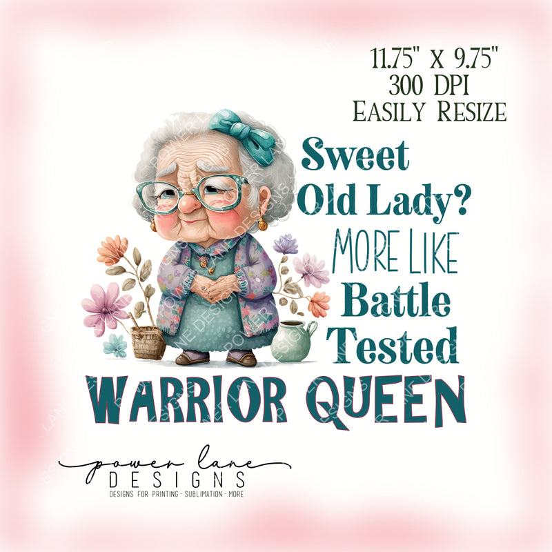 Funny Sweet Old Lady TShirt Tote Mug Design, Sublimation Design, PNG, Instant Download