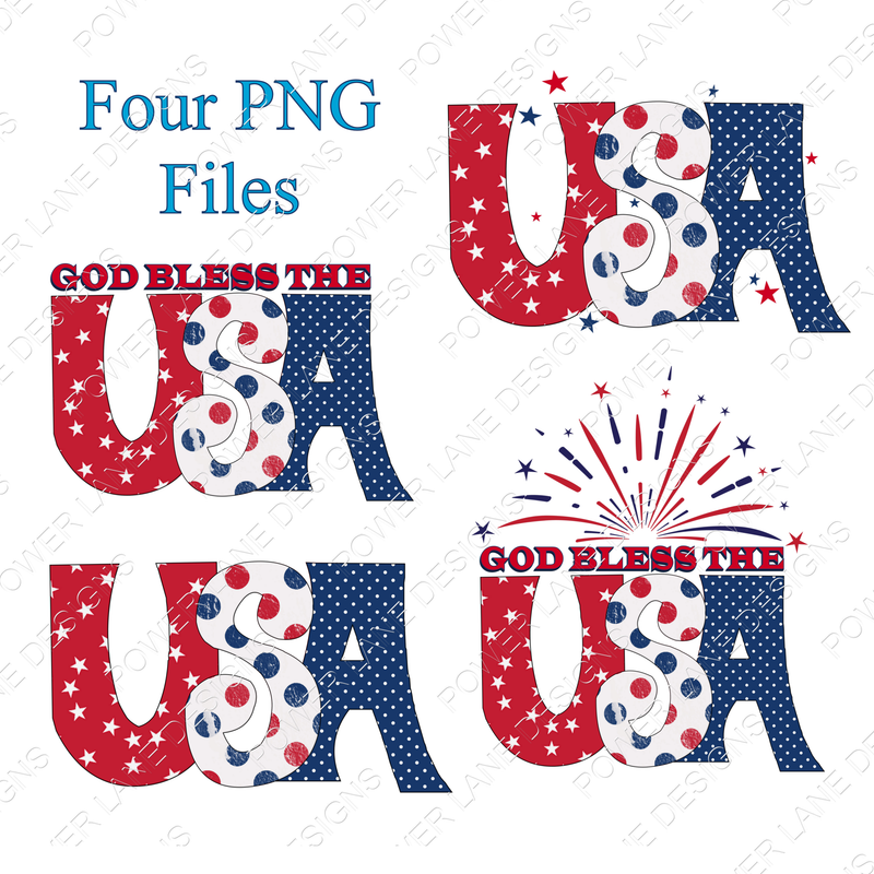 USA - Patriotic - Fourth of July - 4th of July  - Digital Download - Sublimation Design