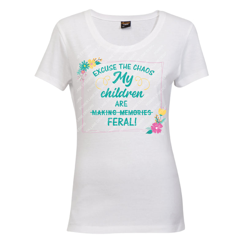 Mother's Day Funny Design - Excuse the Chaos My Kids Are Making Memories / Feral - Digital Download - Sublimation Design -Sublimation PNG Download