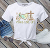 Peace Love Life - Christian - Easter - Cross - W/WO BG - Transparent PNG - Digital Download - Sublimation Designs -Sublimation PNG Download