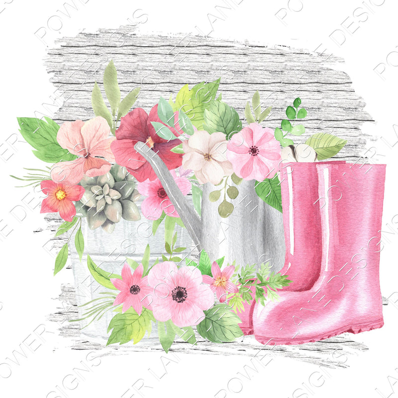 Pink Boots - Garden - Spring - Flower Designs - Farmhouse - Bundle of 2 - Digital Download - Sublimation Design -Sublimation PNG Download