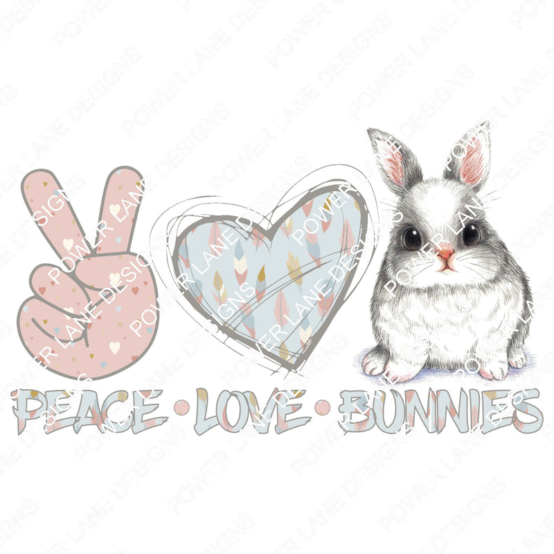 Peace Love Bunnies - Farmhouse - Easter - Rabbit - Transparent PNG - Digital Download - Sublimation Designs -Sublimation PNG Download