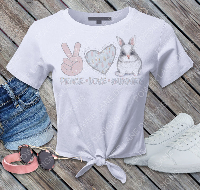 Peace Love Bunnies - Farmhouse - Easter - Rabbit - Transparent PNG - Digital Download - Sublimation Designs -Sublimation PNG Download