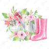 Pink Boots - Garden - Spring - Flower Designs - Farmhouse - Bundle of 2 - Digital Download - Sublimation Design -Sublimation PNG Download