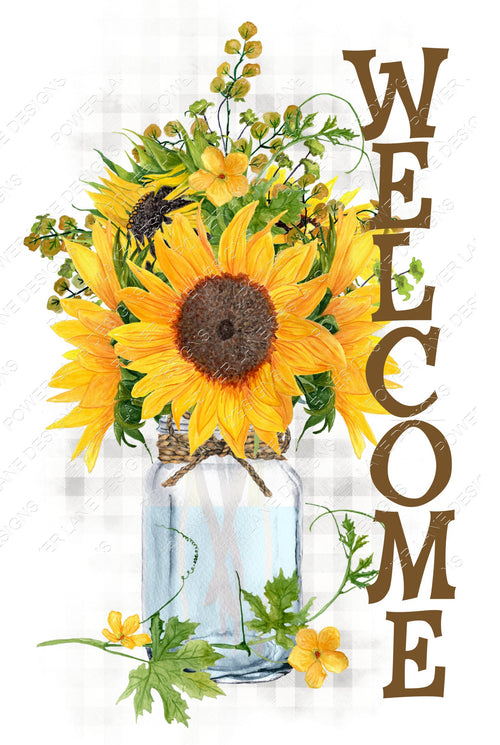 Watercolor - Garden Flag - Fall - Sunflowers - Mason Jar - Farmhouse - Customize to Sell - Lawn Decor - Digital Download - Sublimation