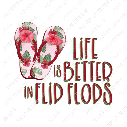 Life Is Better In Flip Flops - Summer - Beach - Pool - 2 PNGs - Transparent - PNG - Instant Download - Digital Download - Sublimation Design