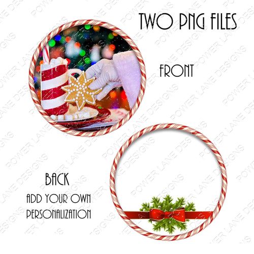 3" Round Ornament Design - Christmas - Christmas Sublimation Design - Christmas - Santa with Cookie - Instant Download - Sublimation Design