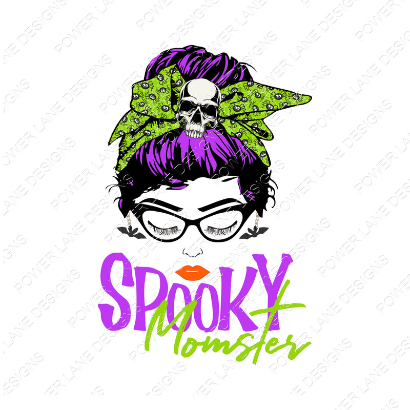 Halloween Sublimation Designs, Spooky Momster, Messy Bun, Cute T-Shirt Design, Sublimation Design, Digital Download, Printable Download