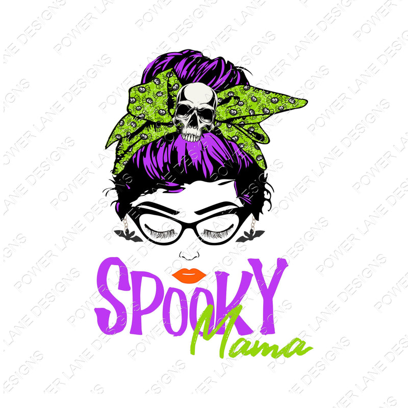 Halloween Sublimation Designs, Spooky Mama, Messy Bun, Cute T-Shirt Design, Sublimation Design, Digital Download, Printable Download