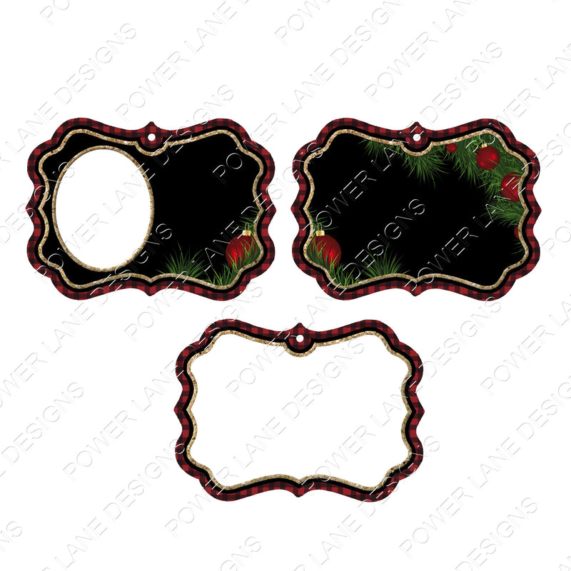 Christmas Sublimation Designs, Mix and Match Photo Ornaments, Red and Black Christmas, PNG, Sublimation Design Digital DL