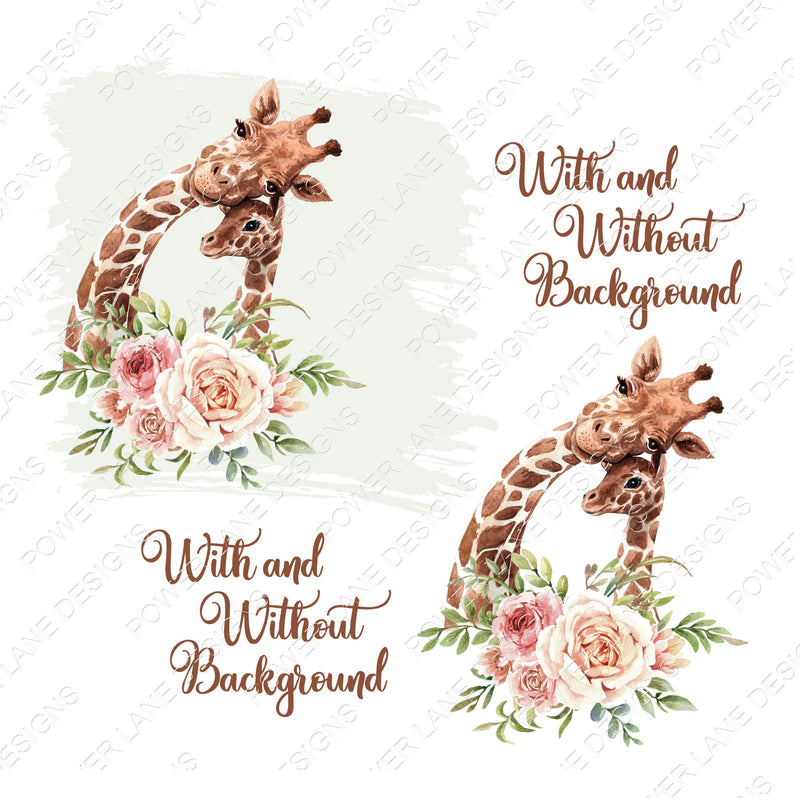 Giraffe Giraffes - Mother and Baby - Nursery - Mother's Day - Moms Day - PNG - Digital Download -Sublimation Design-Sublimation PNG Download