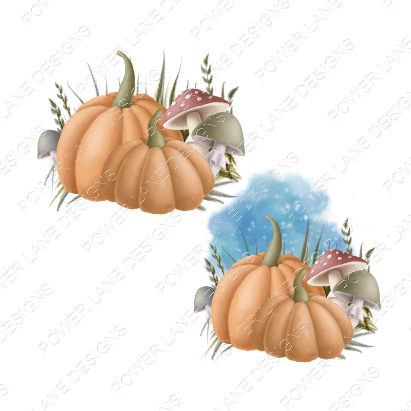 Fall Pumpkins and Mushrooms Sublimation, Halloween Autumn Design, Sublimation Design, Sublimation, PNG, Instant Digital Sublimation Download