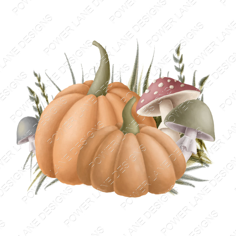 Fall Pumpkins and Mushrooms Sublimation, Halloween Autumn Design, Sublimation Design, Sublimation, PNG, Instant Digital Sublimation Download