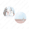 Christmas Sublimation Designs, Round Ornament 2 Designs, Snowman Couple, Pink, Personalize the Back, PNG Sublimation Design Digital Download