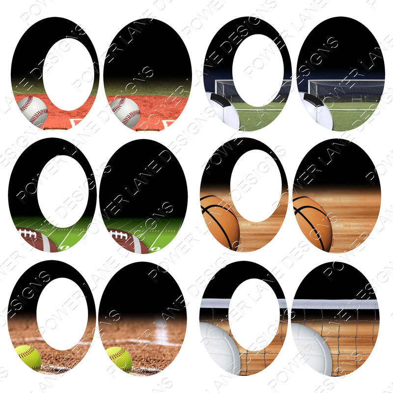 Christmas Sublimation Design Bundle, 6 Oval Sports Photo Ornaments, Photo Ornament Download, PNG, Sublimation Design, Digital Sublimation DL