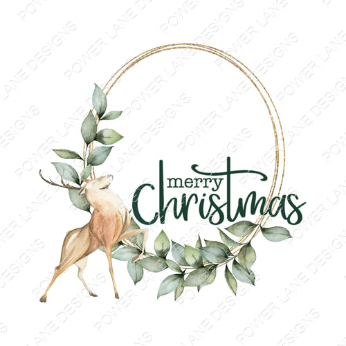 Christmas Deer Wreath Sublimation Design with Eucalyptus, 2 PNGs, PNG Designs, BOHO, Ornament, Sublimation Design Digital Download