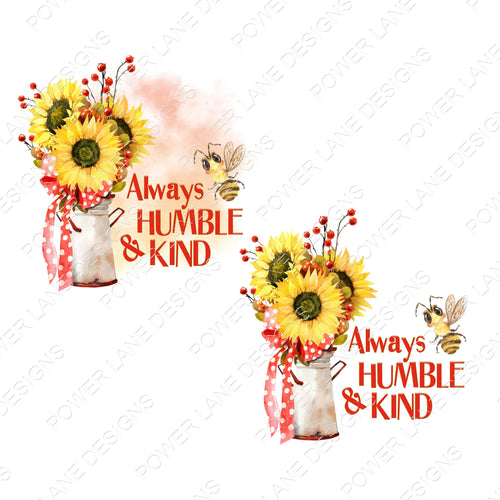 2 Fall Sublimation Designs - Fall PNG - Be Humble and Kind - Bumble Bee - Farmhouse - Pillow Design - Customize to Sell - Digital Download