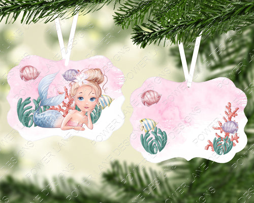 4 Mermaid Designs for Benelux Ornaments, Christmas Ornament Sublimation Design, PNG, Instant Digital Sublimation Download