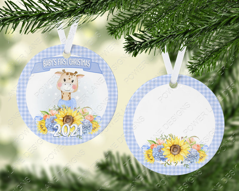 3" Round Ornament Design - Christmas - Christmas Sublimation Design - Christmas - Baby Boy's Boys First Christmas - Instant Download