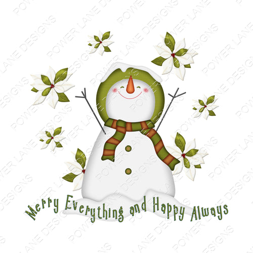 Christmas Snowman Digital Design, Merry Everything and Happy Always, 2 PNGs Sublimation Designs, Sublimation, PNG, Instant Download