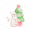 Pink Christmas Snowman Digital Design, 2 PNGs, Clipart, Sublimation Designs, Sublimation, PNG, Instant Download