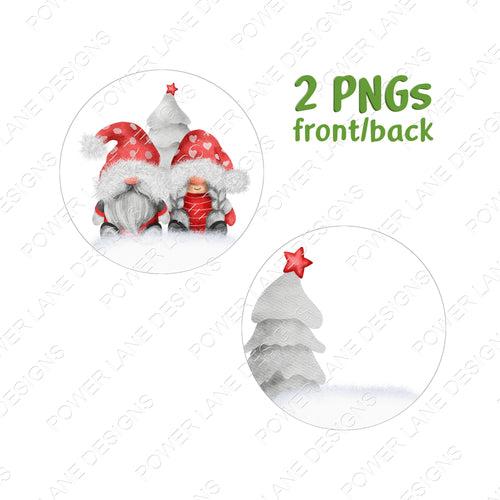 3" Round Ornament Design - Christmas Gnomes - Christmas Sublimation Design - Christmas - Gnome Couple Ornament - Instant Download