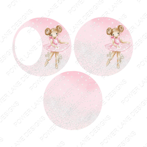 Ballerina Dancer, Round Christmas Ornament Sublimation Design, Sublimation, 3 PNGs, Instant Digital Download, Printable Clipart