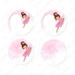 Cute Ballerina, Round Christmas Ornament Sublimation Design, Sublimation, 4 PNGs, Instant Digital Download, Printable Clipart