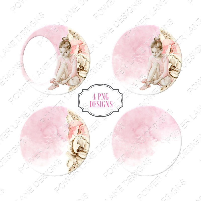 Beautiful Ballerina, Round Christmas Ornament Sublimation Design, Sublimation, 4 PNGs, Instant Digital Download, Printable Clipart