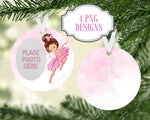 Cute Ballerina, Round Christmas Ornament Sublimation Design, Sublimation, 4 PNGs, Instant Digital Download, Printable Clipart