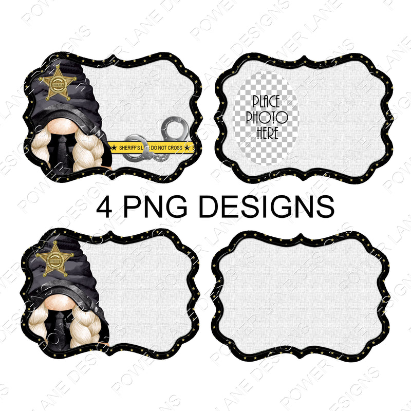 Christmas Sublimation Designs, 4 Female Sheriff Deputy PNG, Law Enforcement Officer Ornaments, Sublimation Designs, Instant Digital Download