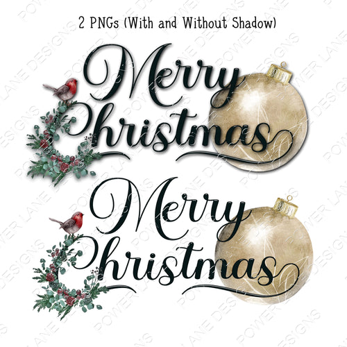 Pretty Merry Christmas Sublimation Design, Christmas Card Graphic, Pillow, T-shirt, PNG, Sublimation Designs, Instant Digital Download