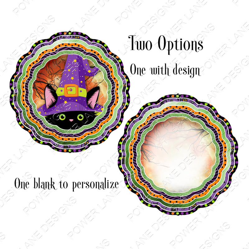 Halloween Kitty Cat Wind Spinner Design, 2 PNGs, Halloween Sublimation Designs, Sublimation, PNG, Instant Digital Sublimation Download